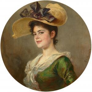 VON KAULBACH Friedrich August 1850-1920,Porträt des Fräulein Lahmeyer,1895,Galerie Koller 2025-03-28