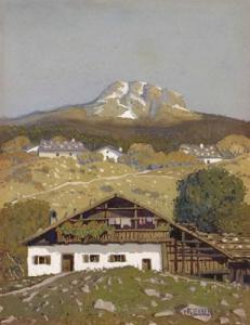 von KLEINER Oskar 1882-1947,Tiroler Bauernhäuser auf der Alm,Palais Dorotheum AT 2007-11-20