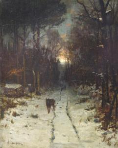 von KLEVER Julius Sergius 1850-1924,Wolf in the Woods,Shapiro Auctions US 2023-10-21