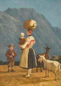 von KOBELL Wilhelm Alexander W 1766-1853,Milkmaid in Tegernsee,1822,Sotheby's GB 2023-12-07