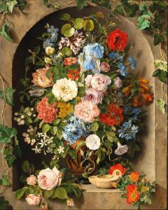 von KOUDELKA SCHMERLING Pauline 1806-1840,A Large Bouquet of Flowers in a Gre,1836,Palais Dorotheum 2022-05-10