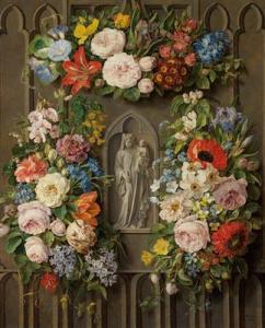 von KOUDELKA SCHMERLING Pauline 1806-1840,Madonna with Child Wreathed in Flow,1838,Palais Dorotheum 2015-10-22