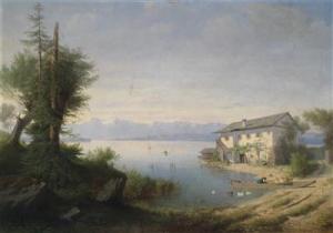 von KRATZER Carl 1827-1903,Large Landscapewith Lake,1857,Palais Dorotheum AT 2011-06-09