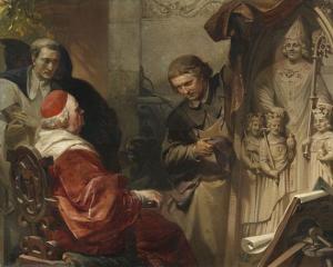 VON KRELING August 1819-1879,Des Dombaumeisters Präsentation beim Bischof,1873,Ketterer 2014-05-24