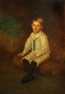 VON KRUMHAAR Otto 1859-1915,A portrait of a boy, full-length, seated in a land,Bonhams GB 2013-02-24
