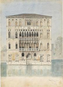 von LEIMBACH Karl 1814-1891,Blick auf den Palazzo Foscari in Venedig,Galerie Bassenge DE 2017-12-01