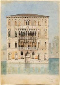 von LEIMBACH Karl,View of the Palazzo Foscari from the Grand Canal,1847,Galerie Koller 2020-09-25