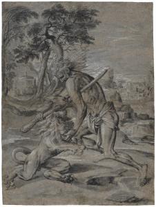 VON LICHTENBERG Peter Schmidt 1585-1620,Hercules and the Nemean lion black,Christie's GB 2021-01-28