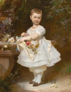 von LIEZEN MAYER Alexander Sándor 1839-1898,A Flower Girl in the Park,Palais Dorotheum AT 2021-12-17