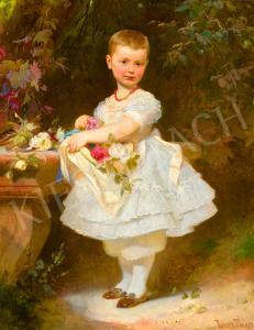von LIEZEN MAYER Alexander Sándor 1839-1898,Little Girl with Flowers,Kieselbach HU 2023-05-22