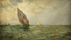 von LITTROW Leo 1860-1914,Boats on Choppy Waters,1880,Simpson Galleries US 2023-09-23