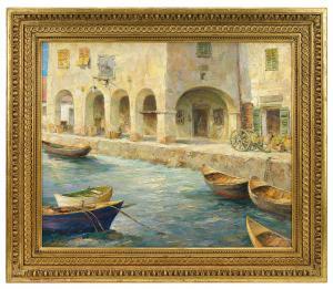 von LITTROW Leo 1860-1914,"Hafenmotiv aus Lazisse/ Gardasee",Palais Dorotheum AT 2014-12-04