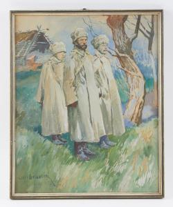 von LOOZ CORSWAREM Walter 1874-1946,3 kriegsgefangene russisch-zaristische Soldate,Palais Dorotheum 2022-12-21