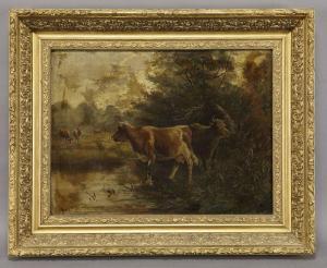 von LUERZER Frederick 1858-1917,cows in a wooded landscape,Dallas Auction US 2011-10-05