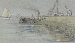 von MALCHUS Carl Freiherr 1835-1889,Bootsanleger am See,Ketterer DE 2015-11-23