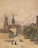 von martens Luise Henriette 1828-1894,Ansicht der Stiftskirche in Stuttgart,Ketterer DE 2017-05-24