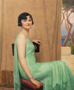 von MATSCH Franz 1861-1942,Portrait de la baronne de Chlumsky,1931,Millon & Associés FR 2020-12-10