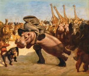 von MAX Gabriel Cornelius 1840-1915,Monkeys as Referees in the Fight between an El,Palais Dorotheum 2023-10-24