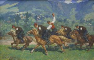 VON MEISSL August 1867-1926,Pferderennen vor alpiner Landschaft,Auktionshaus Quentin DE 2011-10-22