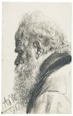 von MENZEL Adolph 1815-1905,BEARDED MAN IN PROFILE,1891,Sotheby's GB 2015-07-08