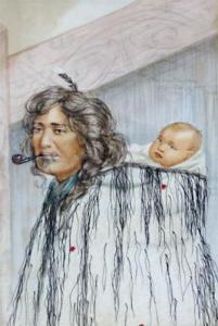 VON MEYERN Ellen 1865-1918,Maori Woman & Child,1904,International Art Centre NZ 2009-11-26