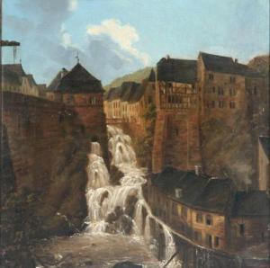 VON MINUTOLI Alexander 1807,Ansicht von Saarburg mit Blick auf den Wasserf,1830,DAWO Auktionen 2010-05-05