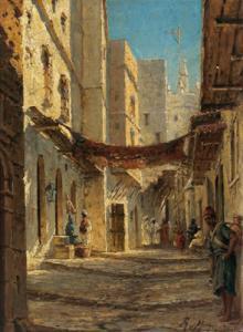 von MOELLER Reinhold 1847-1918,Algier, Rue de la Kaitba, 1886 gemalt,Palais Dorotheum AT 2006-06-21