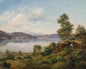 VON MORO Caroline 1815-1885,Krumpendorf at Lake Wörthersee,1842,im Kinsky Auktionshaus AT 2020-06-23