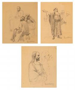 VON MUNKACSY Mihaly,The Accuser; Studies of Christ; and Pilate with Tw,1881,William Doyle 2023-05-24