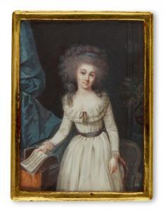 von MURALT Peter Balthasar 1746-1814,Portrait of Mademoiselle de Marcieux of Grenobl,1790,Sotheby's 2021-12-09