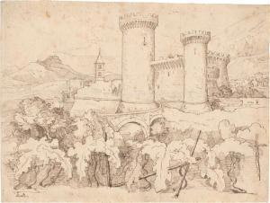 Von OLIVIER Friedrich 1791-1859,Blick auf Tivoli mit der Rocca Pia,Galerie Bassenge DE 2022-12-02