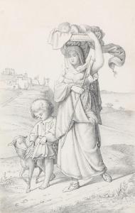Von OLIVIER Friedrich 1791-1859,Italienerin mit drei Kindern vor Rom,1820,Winterberg Arno 2023-10-21