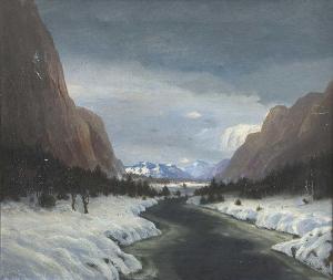 von PETERSEN Hans Ritter 1850-1914,Gebirgsfluss in der winterlichen L,Jeschke-Greve-Hauff-Van Vliet 2015-03-07