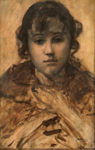 von PETTENKOFEN August Xaver Ritter 1822-1889,Portrait of a Young Girl,Palais Dorotheum 2023-12-12
