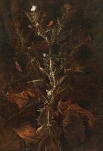 von PURGAU Franz Michael 1677-1751,Thistle with bullfinch, goldfinch, snake ,im Kinsky Auktionshaus 2021-07-06