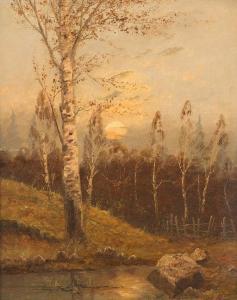von RÜDT Anton 1883-1936,Birch forest in the evening,1902,Hargesheimer Kunstauktionen DE 2020-09-12