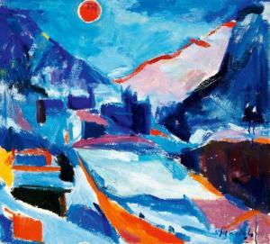 VON RAUSCH Otto,Winterabend in Pontresina,1962,Zofingen CH 2018-11-22