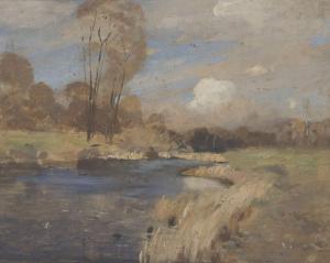 von RAVEN Ernst 1816-1890,Am Bachufer (Landschaftsstudie),Peter Karbstein DE 2023-03-04