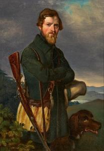 von RAYSKI Ferdinand Ludwig 1806-1890,Bildnis eines Jägers mit Hund,Van Ham DE 2024-01-30