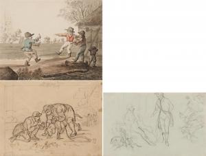 von RAYSKI Ferdinand Ludwig 1806-1890,Drei Arbeiten auf Papier,Van Ham DE 2024-01-30