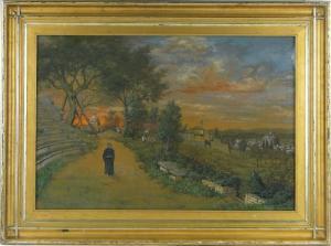 VON REICHENBACH Woldemar Graf,Monk on a road overlooking Florence,1896,Burstow and Hewett 2014-09-24