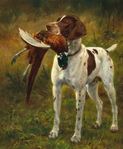 von RETH Caspar 1858-1913,A Hunting Dog with a Pheasant,1912,Palais Dorotheum AT 2022-02-22