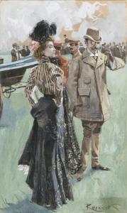 von REZNICEK Ferdinand, Freiherr 1868-1909,Pareja en un hipódromo,Balclis ES 2016-12-21