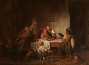 von RUSTIGE Heinrich Gaudenz 1810-1900,A Savoy Youth in a Swabian Village Tavern,Lempertz 2020-03-18