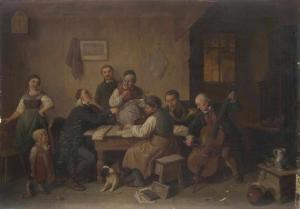von RUSTIGE Heinrich Gaudenz 1810-1900,Country Musicians,1873,Stahl DE 2019-11-30