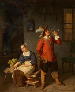 von RUSTIGE Heinrich Gaudenz 1810-1900,Paar in der Schlossküche,1858,Van Ham DE 2024-01-30