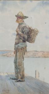 VON SALTZA Carl Fredrik 1858-1905,Fiskargubbe - motiv från Bohuslän,1882,Uppsala Auction 2009-02-23
