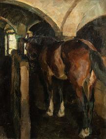 von SCHELLERER Max 1892-1940,Hest i stall,Christiania NO 2022-02-16