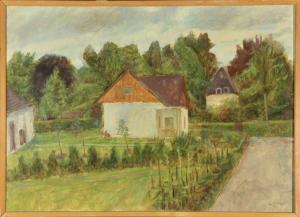 von SCHLIPPE Alexey 1915-1988,Häuser mit Garten am Waldrand,1978,Allgauer DE 2016-04-08