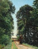 von SCHMIDT PHISELDECK Carl 1853-1917,A woman on a country road,Bruun Rasmussen DK 2023-02-06